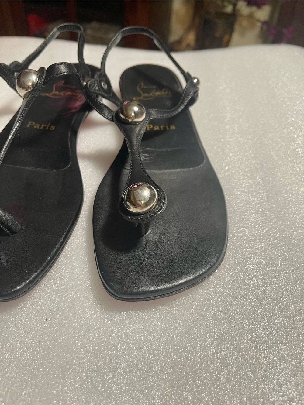 Christian Louboutin calfskin Jurassic nappa planet ball thong sandals - Picture 10 of 15